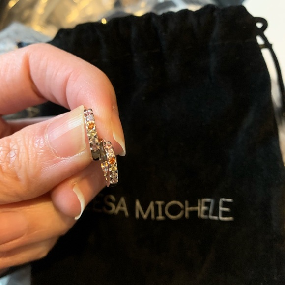 Lesa Michele Huggie Hoop Earrings - Picture 3 of 4